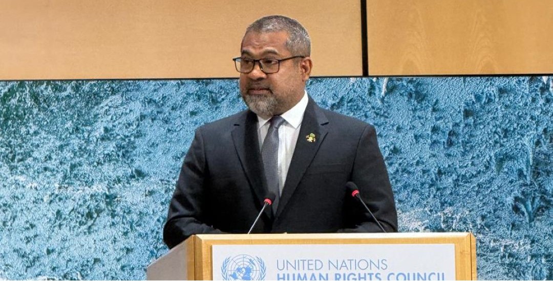 އިންސާނީ ޙައްޤުތަކަށާއި ބައިނަލްއަޤްވާމީ މަސްރަހުގައި ހުރިހާ ޤައުމެއްގެ ބައިވެރިވުން އިތުރުކުރުމަށް ރާއްޖެއިން ތާއީދު ކުރާނެކަމުގެ ޔަގީންކަން, އދ.ގެ އިންސާނީ ޙައްޤުތަކާބެހޭ ކައުންސިލްގެ 61 ވަނަ ސެޝަންގެ ހައި-ލެވެލް ސެގްމަންޓްގައި ފޮރިން މިނިސްޓަރު ޑރ. ޚަލ