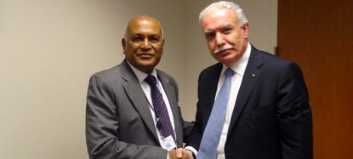 Meeting between Foreign Minister of Maldives and Foreign Minister of Palestine