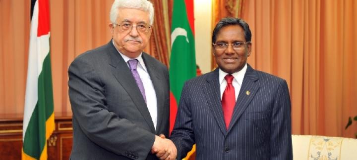 President Waheed meets Palestinian President