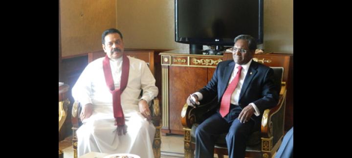 President Waheed Meets Sri Lankan President