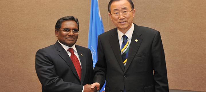 President Waheed meets UN SG