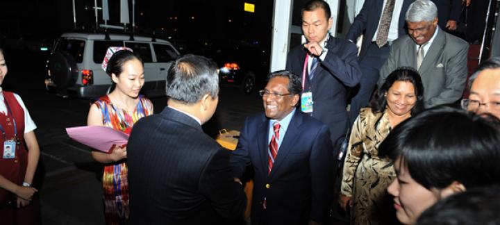 President and First Lady arrives in Xinjiang Province of China on an official visit