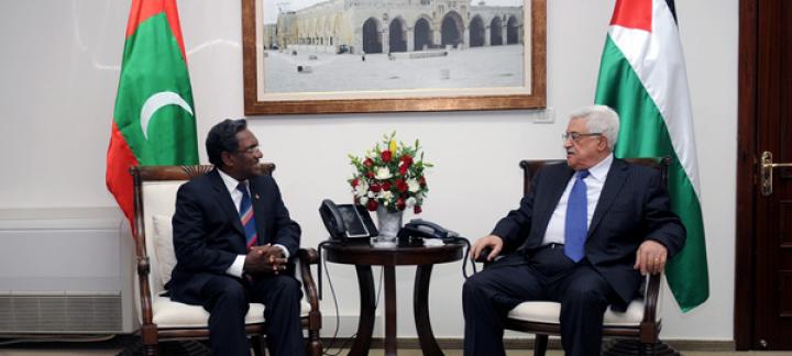 President Waheed Meets Palestinian President