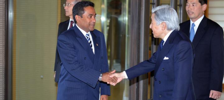 President Yameen meets Emperor Akihito of Japan