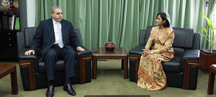 The Ambassador of the State of Palestine to Maldives calls on Foreign Minister Dunya