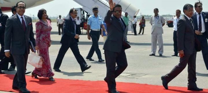 President Yameen arrives in New Delhi