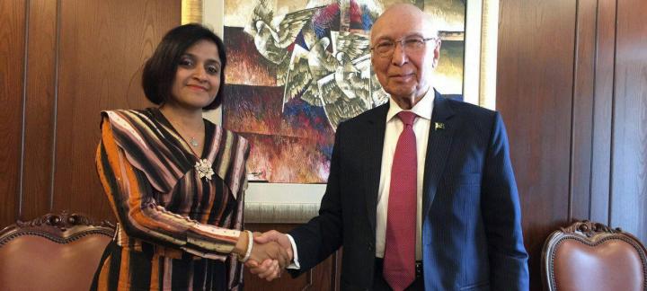 Foreign Minister Dunya meets with the Adviser to the Prime Minister on Foreign Affairs of Pakistan